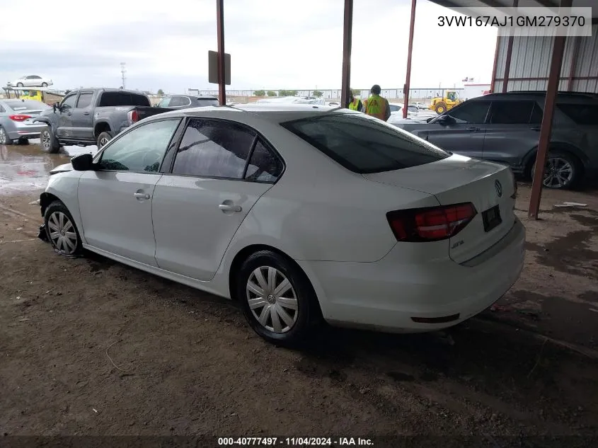 2016 Volkswagen Jetta 1.4T S VIN: 3VW167AJ1GM279370 Lot: 40777497