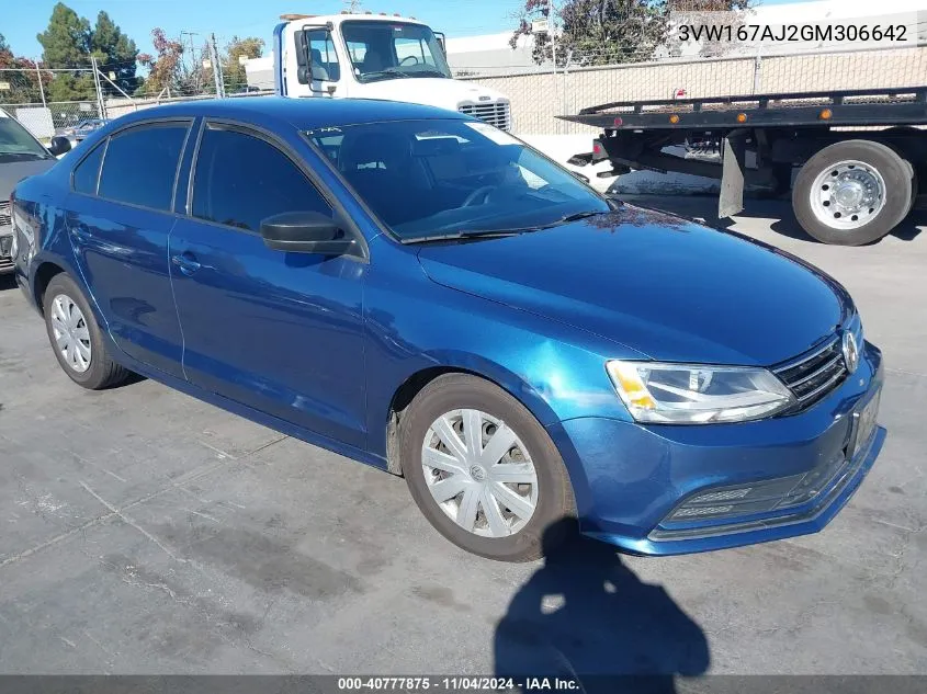 2016 Volkswagen Jetta 1.4T S VIN: 3VW167AJ2GM306642 Lot: 40777875