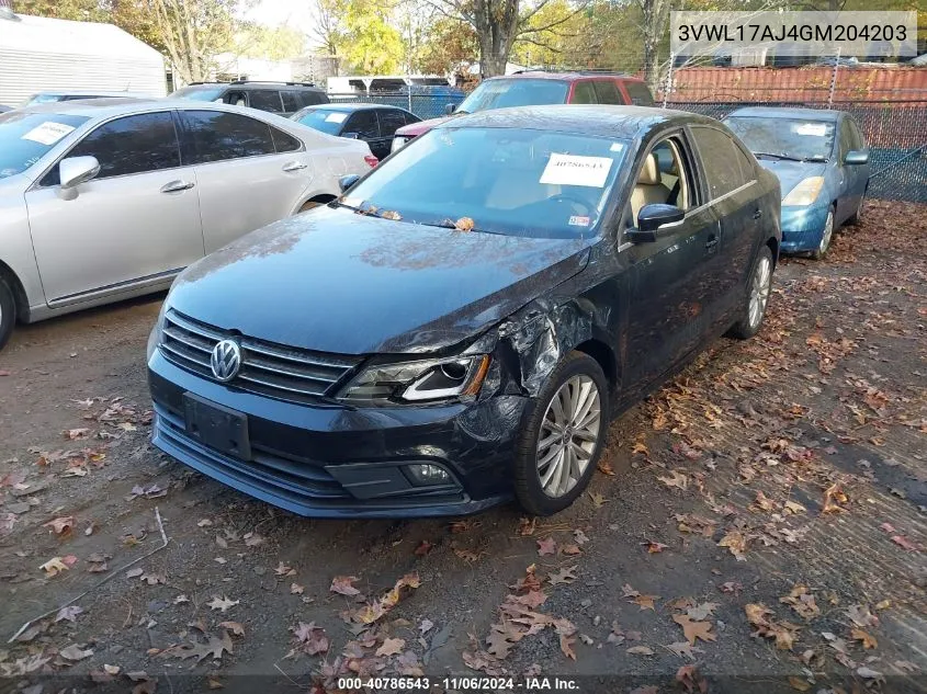 2016 Volkswagen Jetta 1.8T Sel VIN: 3VWL17AJ4GM204203 Lot: 40786543