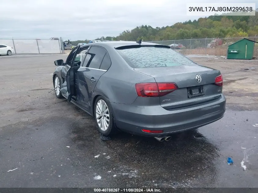 2016 Volkswagen Jetta 1.8T Sel VIN: 3VWL17AJ8GM299638 Lot: 40788267