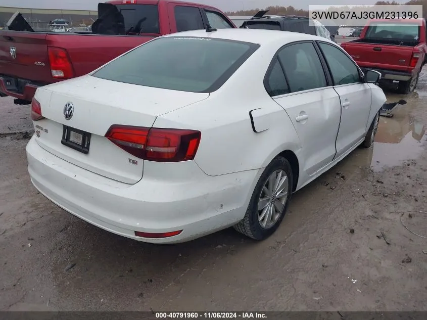 2016 Volkswagen Jetta 1.4T Se VIN: 3VWD67AJ3GM231396 Lot: 40791960