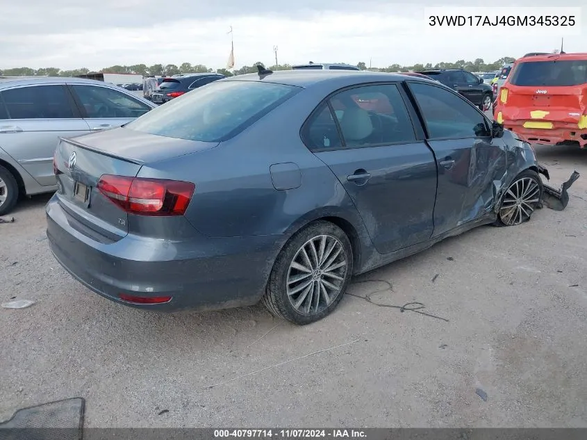 2016 Volkswagen Jetta 1.8T Sport VIN: 3VWD17AJ4GM345325 Lot: 40797714