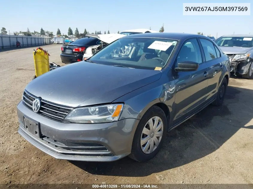 2016 Volkswagen Jetta 1.4T S VIN: 3VW267AJ5GM397569 Lot: 40813259