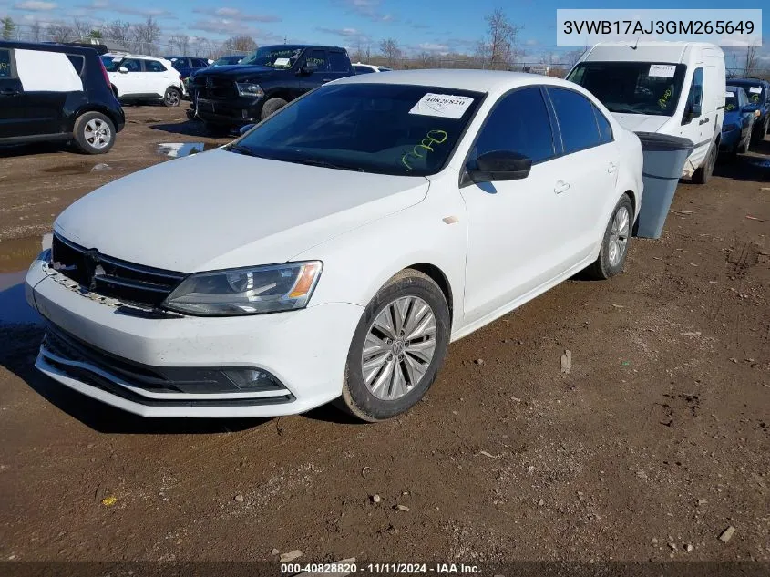 2016 Volkswagen Jetta 1.8T Sport VIN: 3VWB17AJ3GM265649 Lot: 40828820