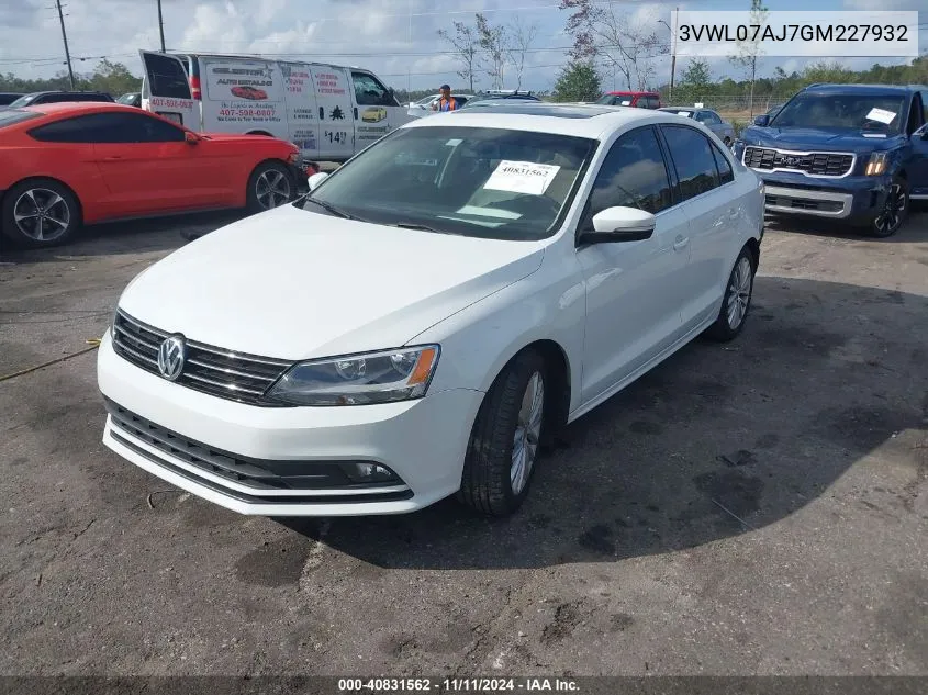 2016 Volkswagen Jetta 1.8T Sel VIN: 3VWL07AJ7GM227932 Lot: 40831562