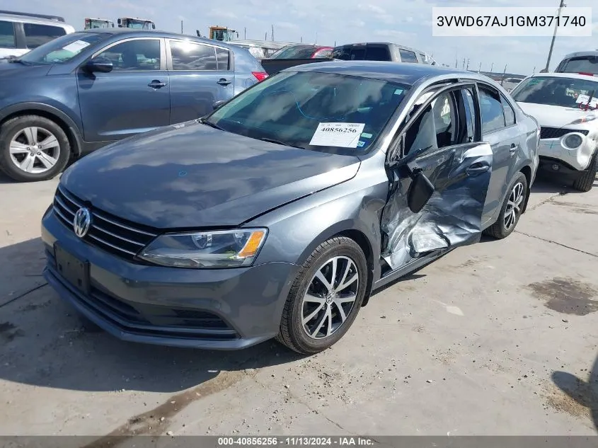 3VWD67AJ1GM371740 2016 Volkswagen Jetta 1.4T Se