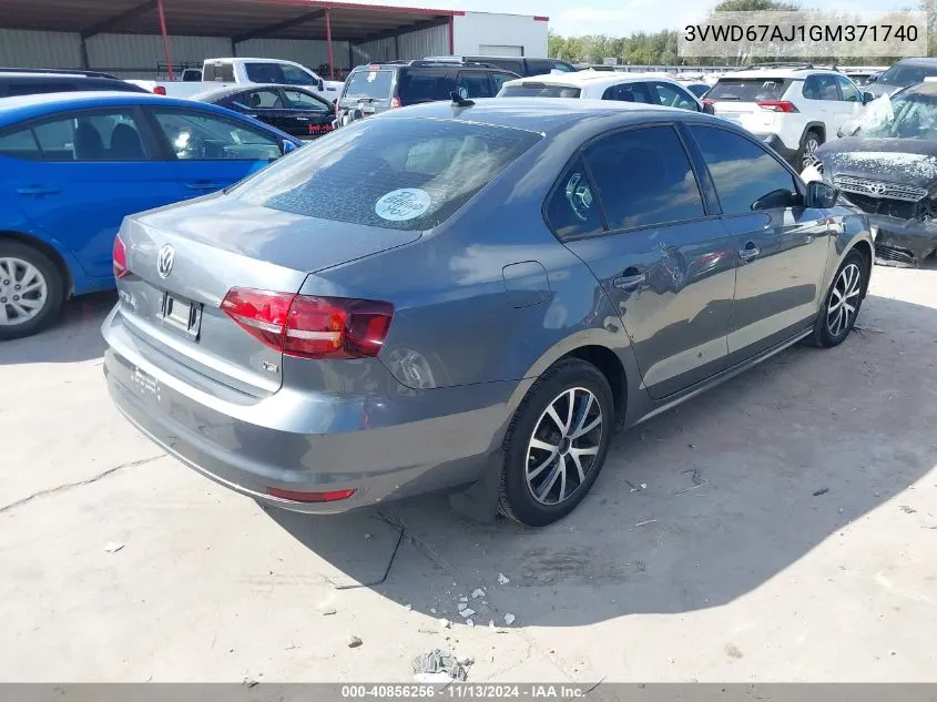 3VWD67AJ1GM371740 2016 Volkswagen Jetta 1.4T Se