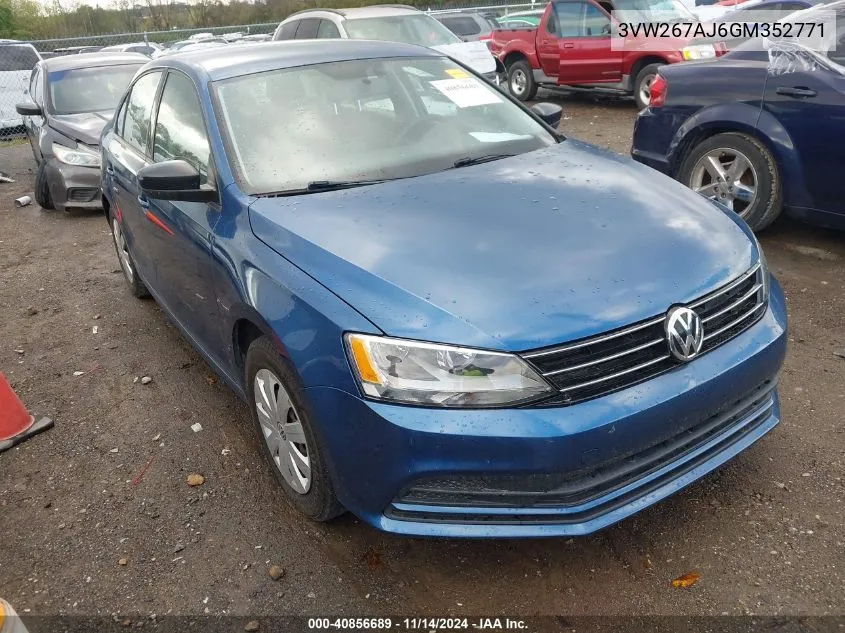 3VW267AJ6GM352771 2016 Volkswagen Jetta S