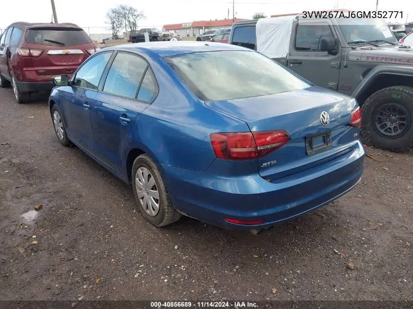 3VW267AJ6GM352771 2016 Volkswagen Jetta S