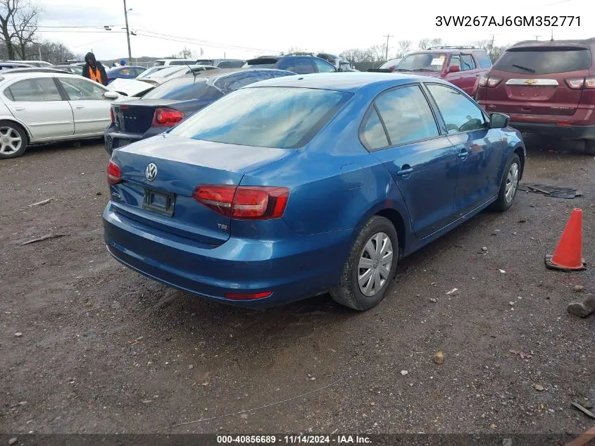 3VW267AJ6GM352771 2016 Volkswagen Jetta S