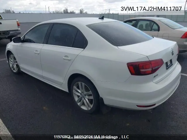 2017 Volkswagen Jetta Sedan VIN: 3VWL17AJ2HM411707 Lot: 11976862