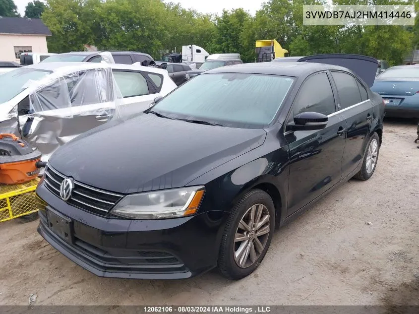 2017 Volkswagen Jetta Sedan VIN: 3VWDB7AJ2HM414446 Lot: 12062106