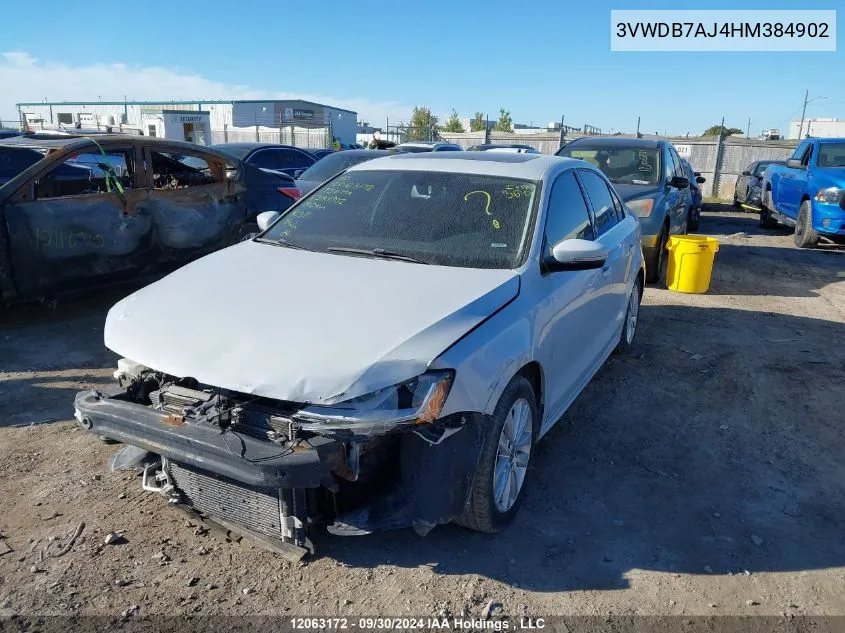 2017 Volkswagen Jetta Sedan VIN: 3VWDB7AJ4HM384902 Lot: 12063172