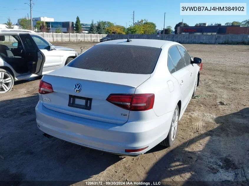 2017 Volkswagen Jetta Sedan VIN: 3VWDB7AJ4HM384902 Lot: 12063172