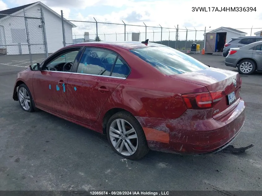 3VWL17AJ4HM336394 2017 Volkswagen Jetta Sedan