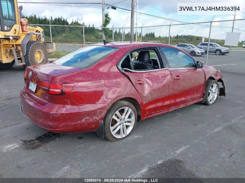 2017 Volkswagen Jetta Sedan VIN: 3VWL17AJ4HM336394 Lot: 12085074