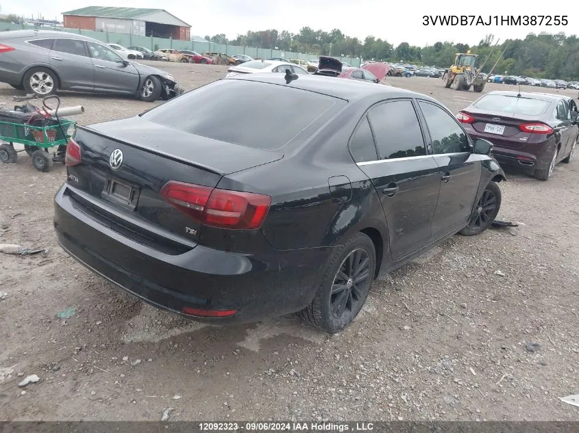 2017 Volkswagen Jetta Sedan VIN: 3VWDB7AJ1HM387255 Lot: 12092323