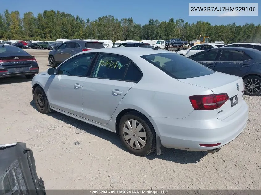 3VW2B7AJ7HM229106 2017 Volkswagen Jetta Sedan