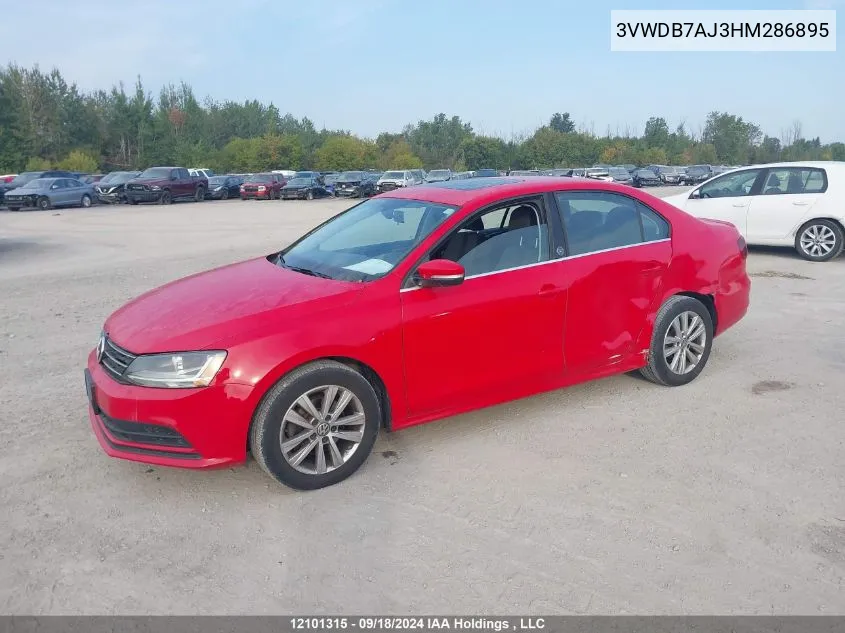 3VWDB7AJ3HM286895 2017 Volkswagen Jetta Sedan