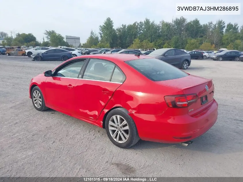 3VWDB7AJ3HM286895 2017 Volkswagen Jetta Sedan