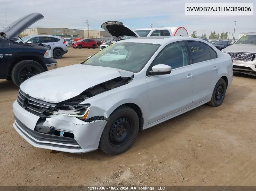 2017 Volkswagen Jetta Se VIN: 3VWDB7AJ1HM389006 Lot: 12117936