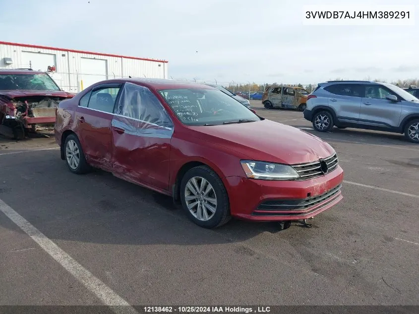 2017 Volkswagen Jetta Sedan VIN: 3VWDB7AJ4HM389291 Lot: 12138462