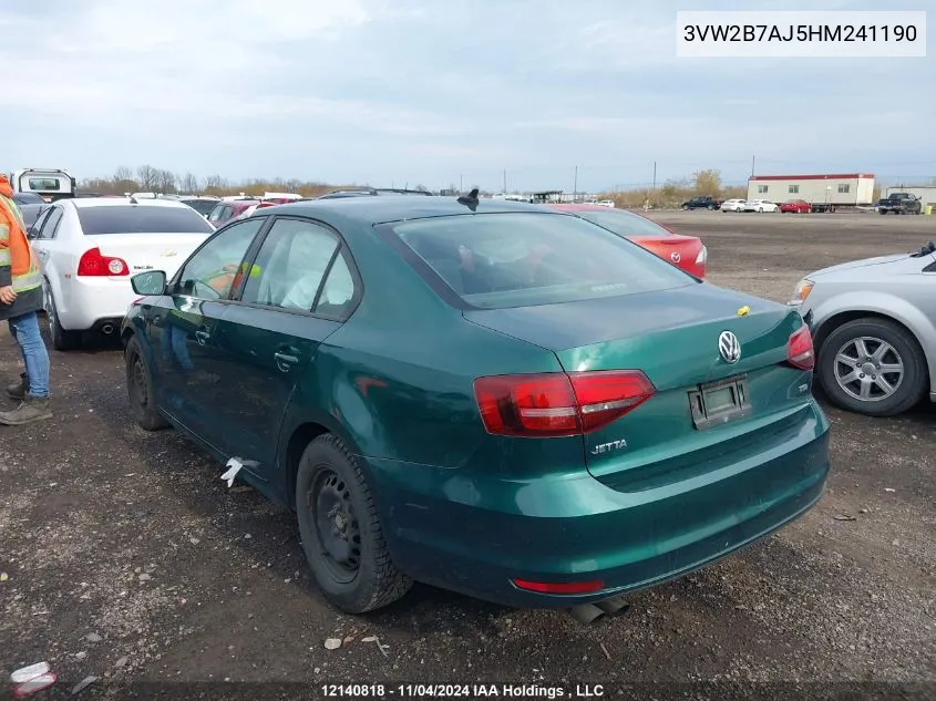 2017 Volkswagen Jetta Sedan VIN: 3VW2B7AJ5HM241190 Lot: 12140818