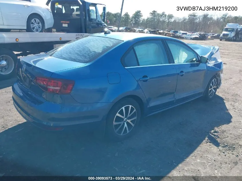 3VWDB7AJ3HM219200 2017 Volkswagen Jetta 1.4T Se