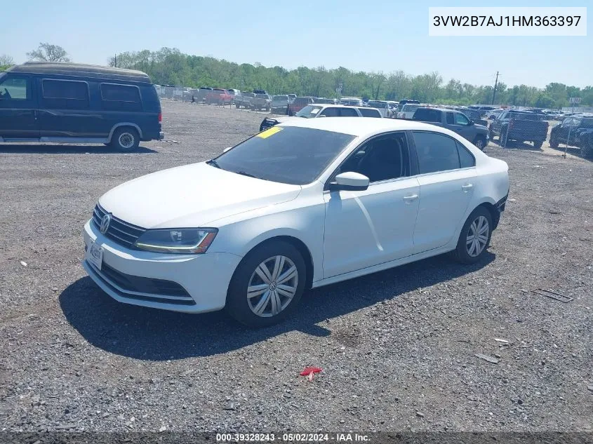 2017 Volkswagen Jetta 1.4T S VIN: 3VW2B7AJ1HM363397 Lot: 39328243