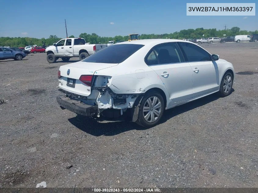 2017 Volkswagen Jetta 1.4T S VIN: 3VW2B7AJ1HM363397 Lot: 39328243