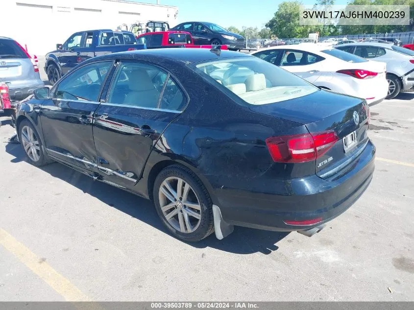 2017 Volkswagen Jetta 1.8T Sel/1.8T Sel Premium VIN: 3VWL17AJ6HM400239 Lot: 39503789