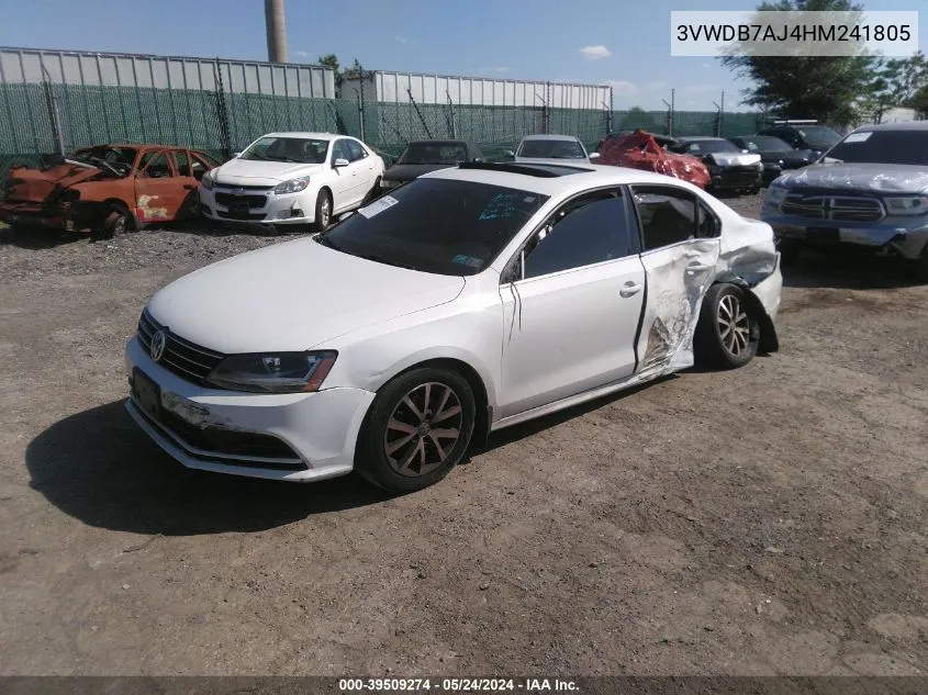 3VWDB7AJ4HM241805 2017 Volkswagen Jetta 1.4T Se