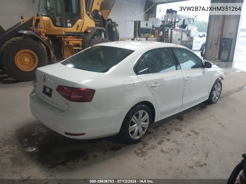 3VW2B7AJXHM351264 2017 Volkswagen Jetta 1.4T S