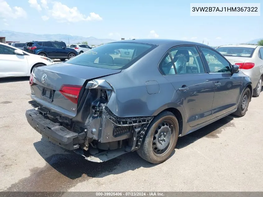 2017 Volkswagen Jetta 1.4T S VIN: 3VW2B7AJ1HM367322 Lot: 39925406