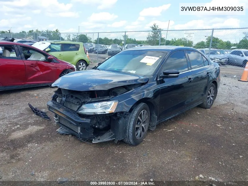 2017 Volkswagen Jetta 1.4T Se VIN: 3VWDB7AJ4HM309035 Lot: 39983930