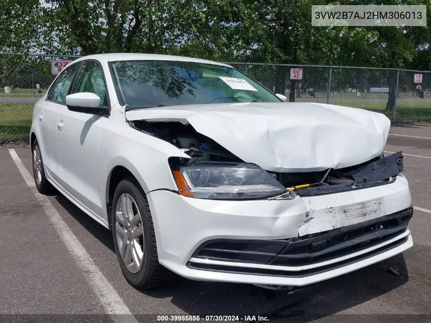 2017 Volkswagen Jetta 1.4T S VIN: 3VW2B7AJ2HM306013 Lot: 39985855