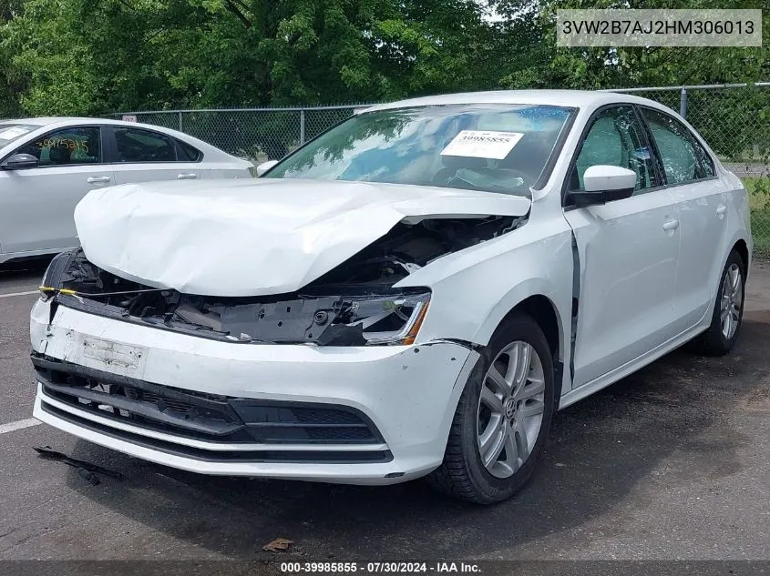 2017 Volkswagen Jetta 1.4T S VIN: 3VW2B7AJ2HM306013 Lot: 39985855