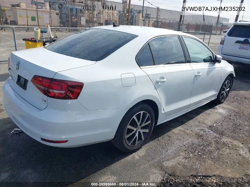 2017 Volkswagen Jetta 1.4T Se VIN: 3VWDB7AJXHM235202 Lot: 39995669