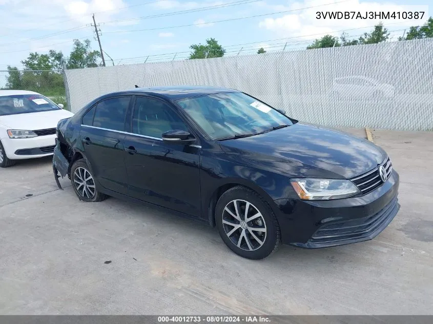 2017 Volkswagen Jetta 1.4T Se VIN: 3VWDB7AJ3HM410387 Lot: 40012733