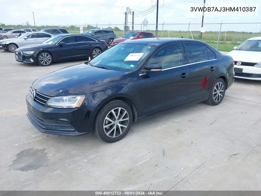 2017 Volkswagen Jetta 1.4T Se VIN: 3VWDB7AJ3HM410387 Lot: 40012733