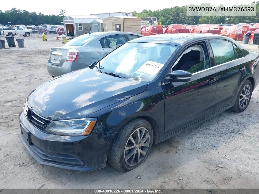 2017 Volkswagen Jetta 1.4T Se VIN: 3VWDB7AJXHM376593 Lot: 40016226