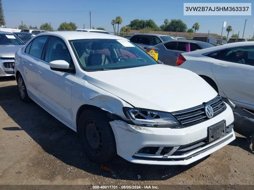 2017 Volkswagen Jetta 1.4T S VIN: 3VW2B7AJ5HM363337 Lot: 40017701