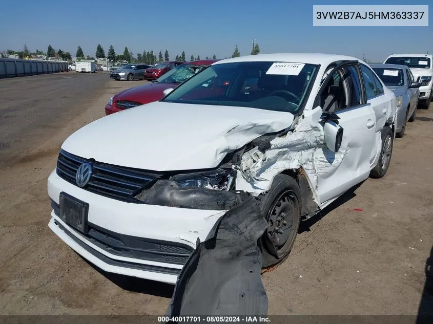 3VW2B7AJ5HM363337 2017 Volkswagen Jetta 1.4T S