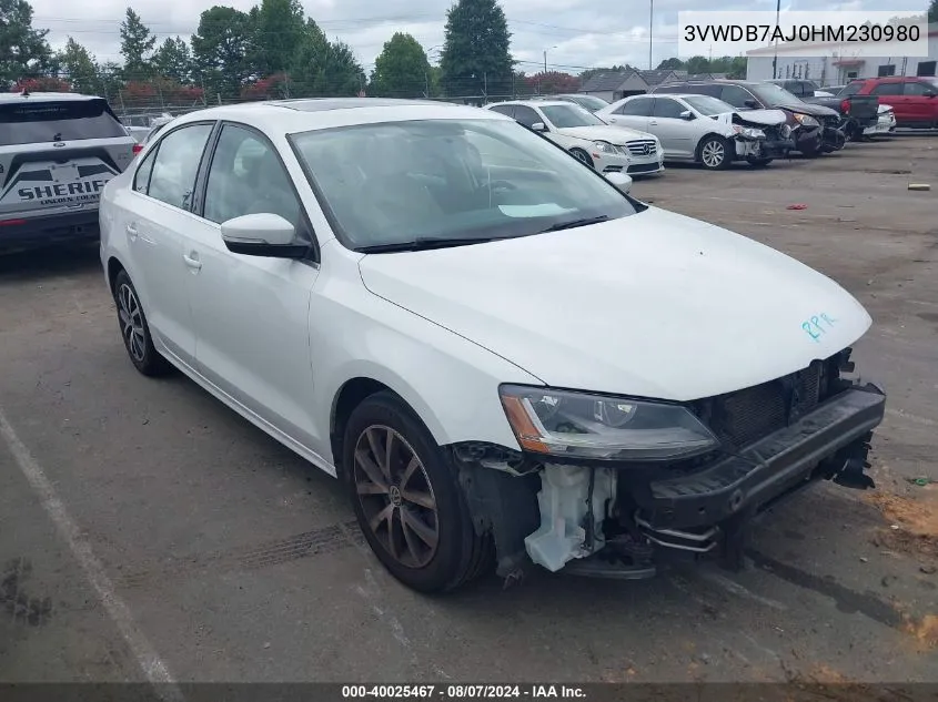 3VWDB7AJ0HM230980 2017 Volkswagen Jetta 1.4T Se