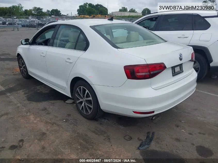 3VWDB7AJ0HM230980 2017 Volkswagen Jetta 1.4T Se