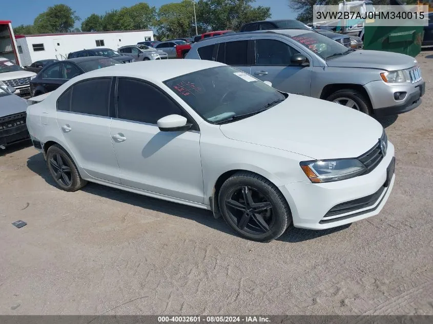 2017 Volkswagen Jetta 1.4T S VIN: 3VW2B7AJ0HM340015 Lot: 40032601