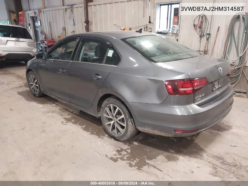 3VWDB7AJ2HM314587 2017 Volkswagen Jetta Se