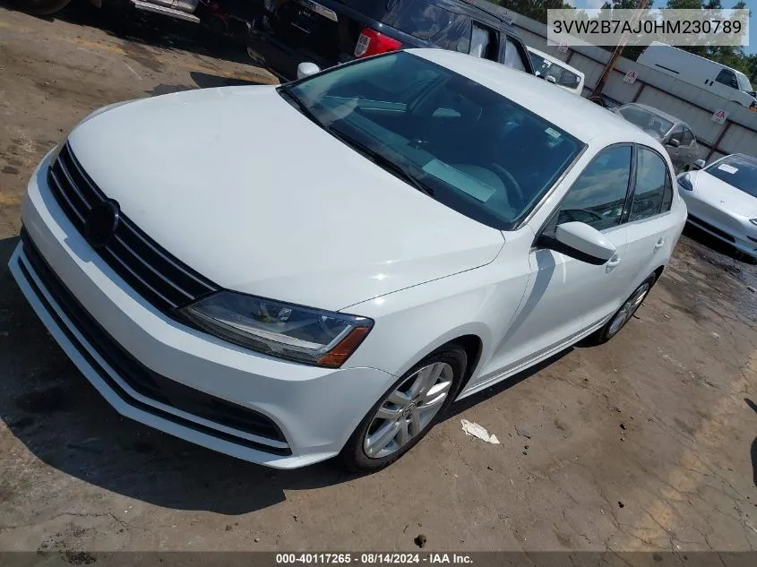 2017 Volkswagen Jetta 1.4T S VIN: 3VW2B7AJ0HM230789 Lot: 40117265