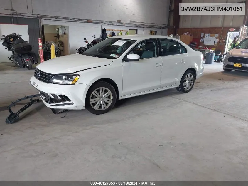 2017 Volkswagen Jetta 1.4T S VIN: 3VW2B7AJ3HM401051 Lot: 40127853