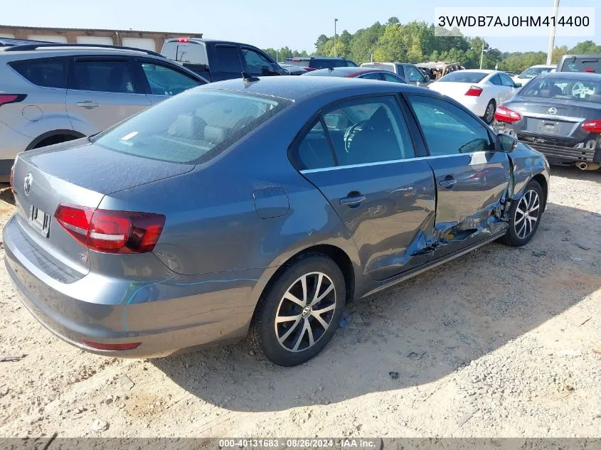 2017 Volkswagen Jetta 1.4T Se VIN: 3VWDB7AJ0HM414400 Lot: 40131683